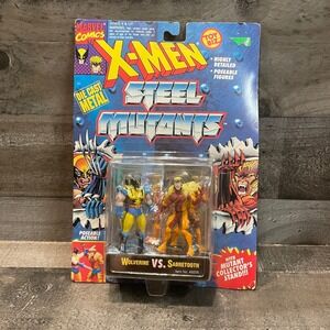 1994 Toy Biz Marvel X-Men Steel Mutants Wolverine vs Sabretooth Die Cast 49205